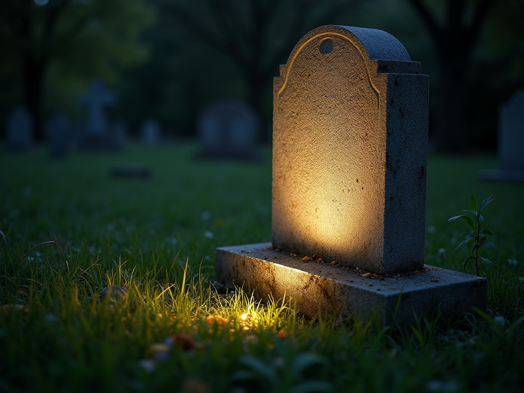 Illuminated headstone — solar monument light