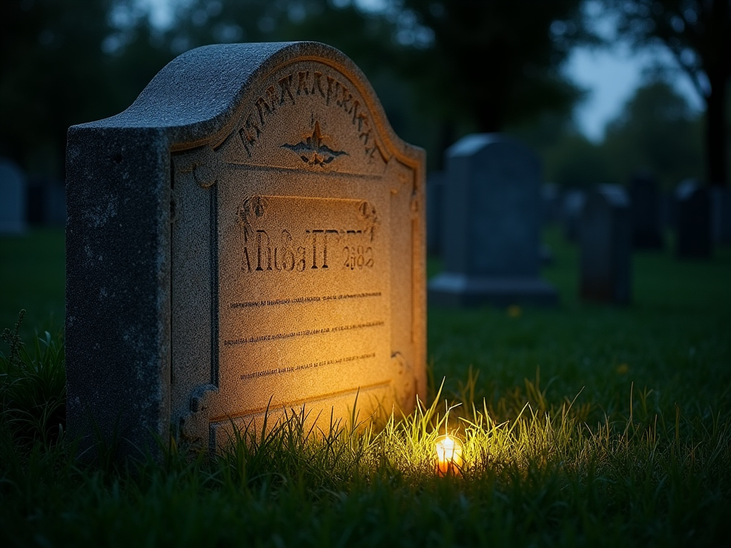 Illuminated headstone — solar monument light