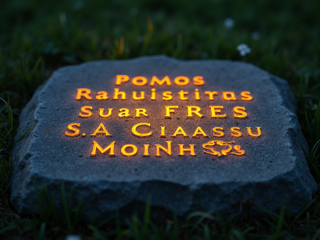 Illuminated stone marker — solar monument light