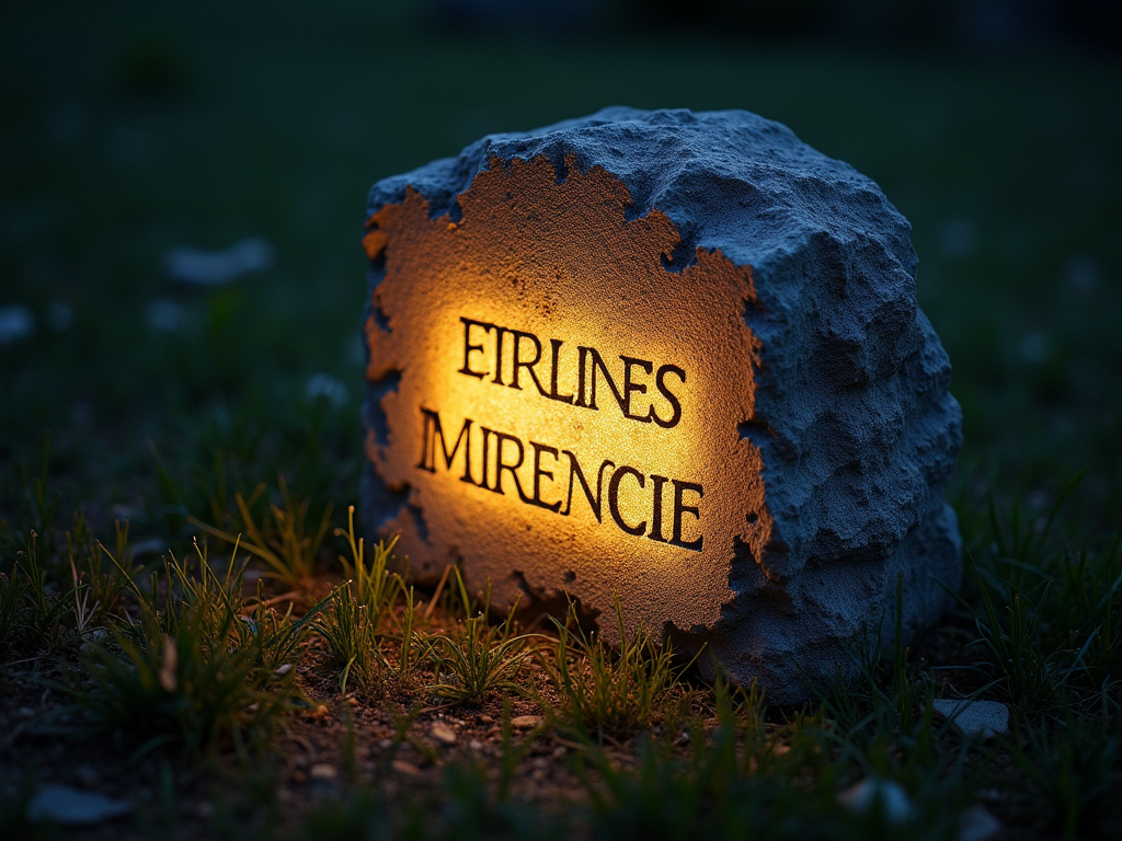 Illuminated stone marker — solar monument light