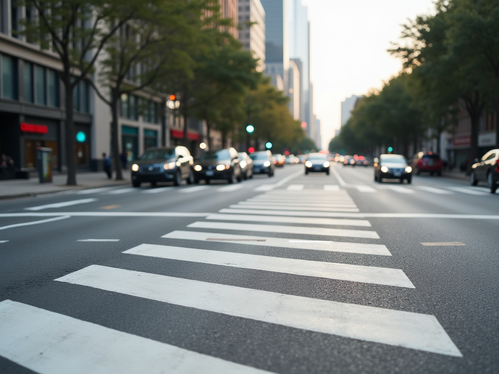 Intersection crosswalk — solar traffic light