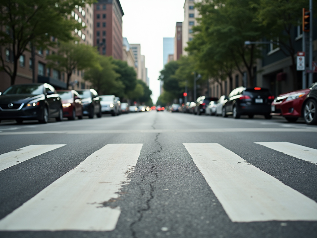 Intersection crosswalk — solar traffic light