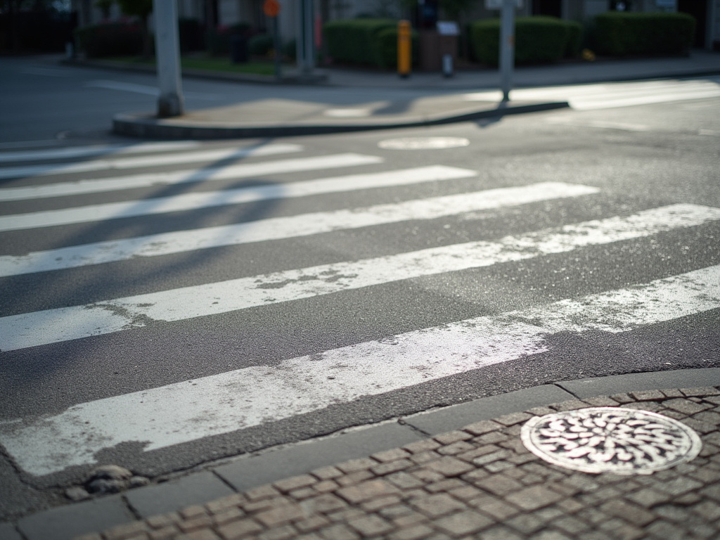 Intersection crosswalk — solar traffic light