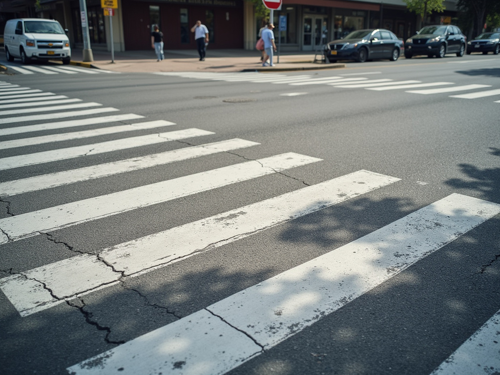 Intersection crosswalk — solar traffic light