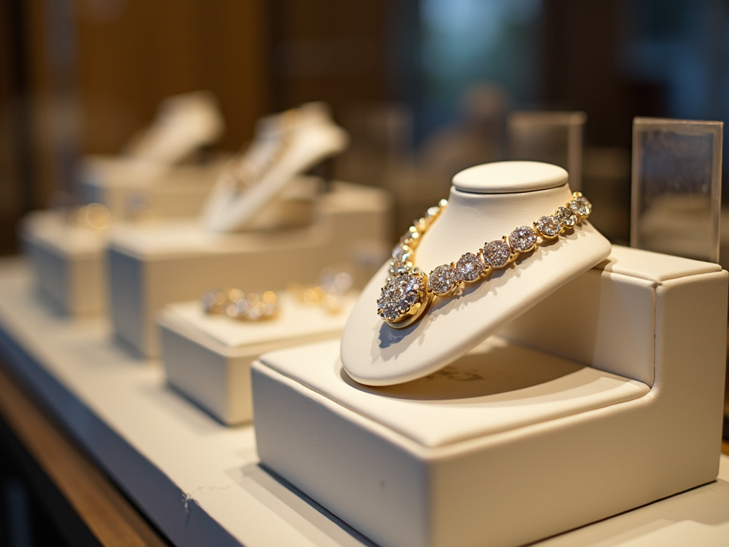 Jewelry display case — lab grown diamonds