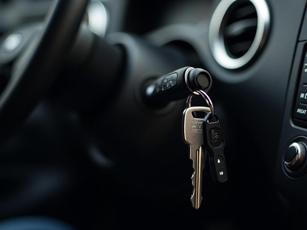 Keys on dashboard — car title loans