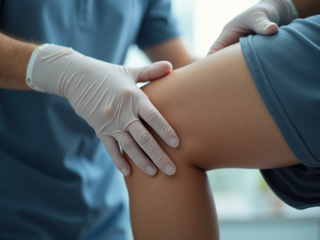 Knee treatment session — cold laser therapy austin