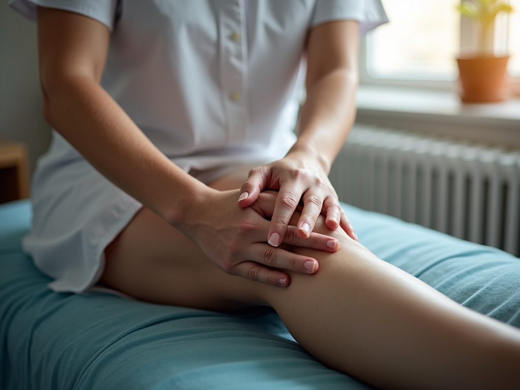 Knee treatment session — cold laser therapy austin