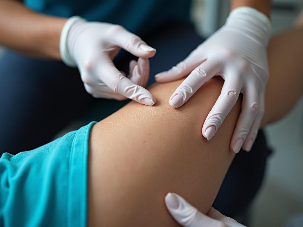 Knee treatment session — cold laser therapy austin