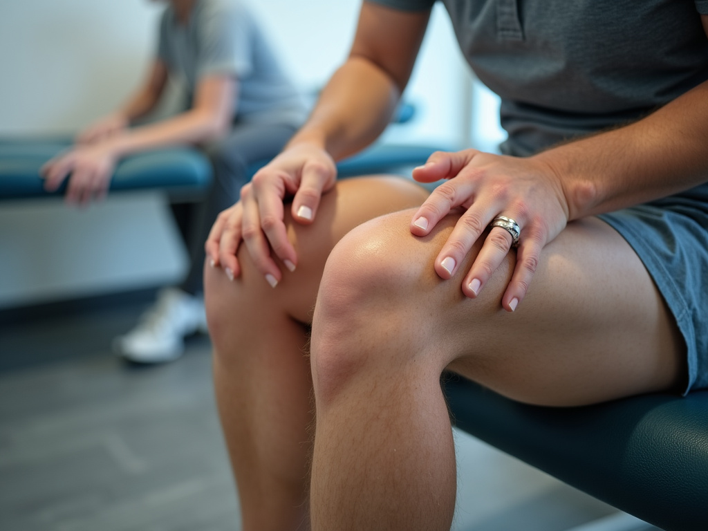 Knee treatment session — cold laser therapy austin
