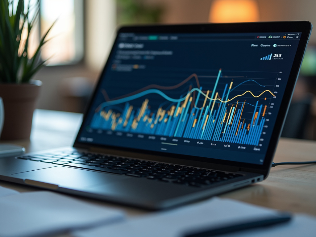 Laptop analytics graph — SEO agency Hialeah