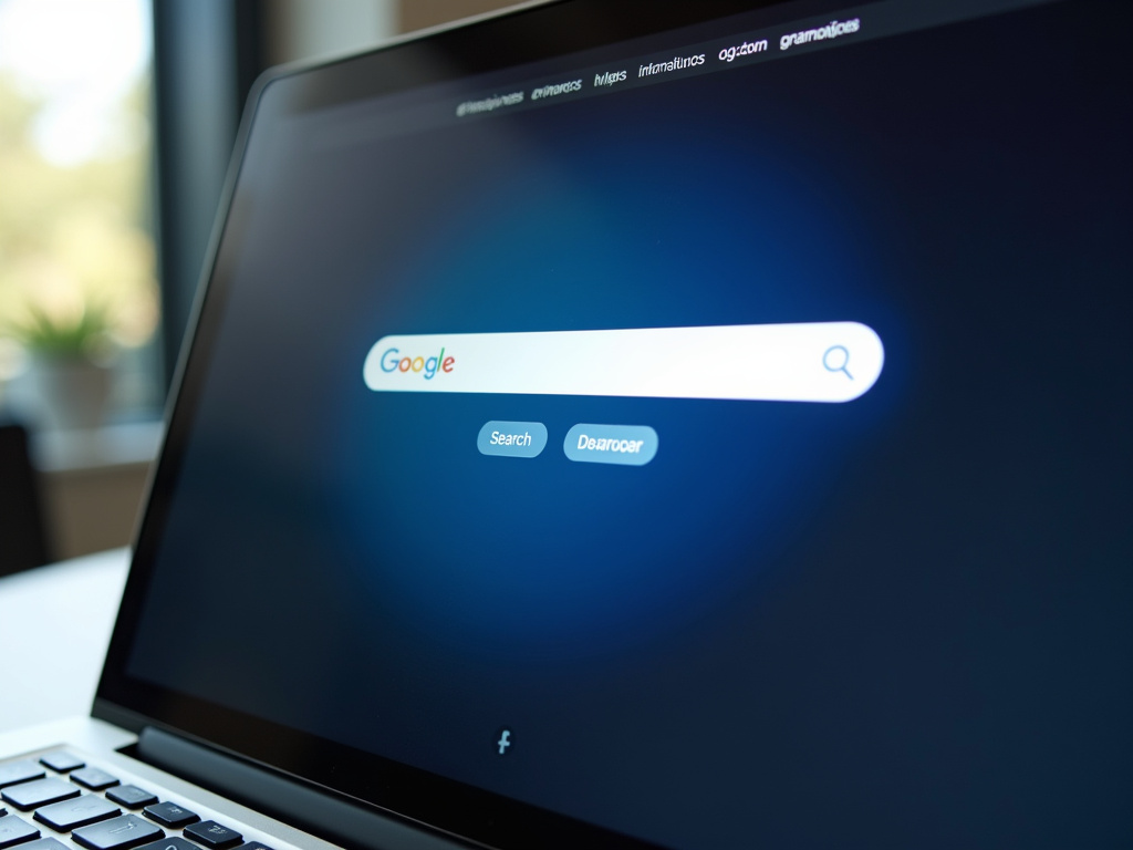 Laptop search screen — Google AI Overviews SEO
