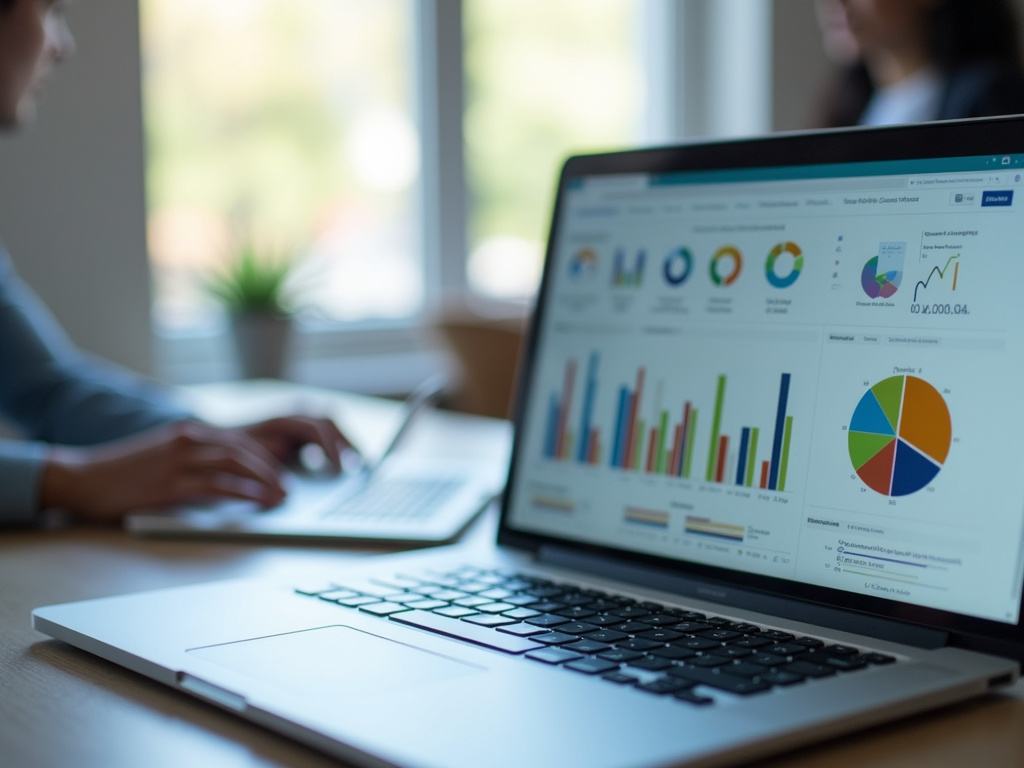 Laptop with charts — plumber SEO
