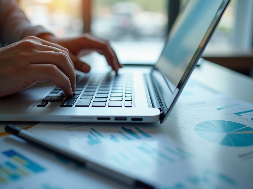 Laptop with charts โ SEO agency Plantation FL