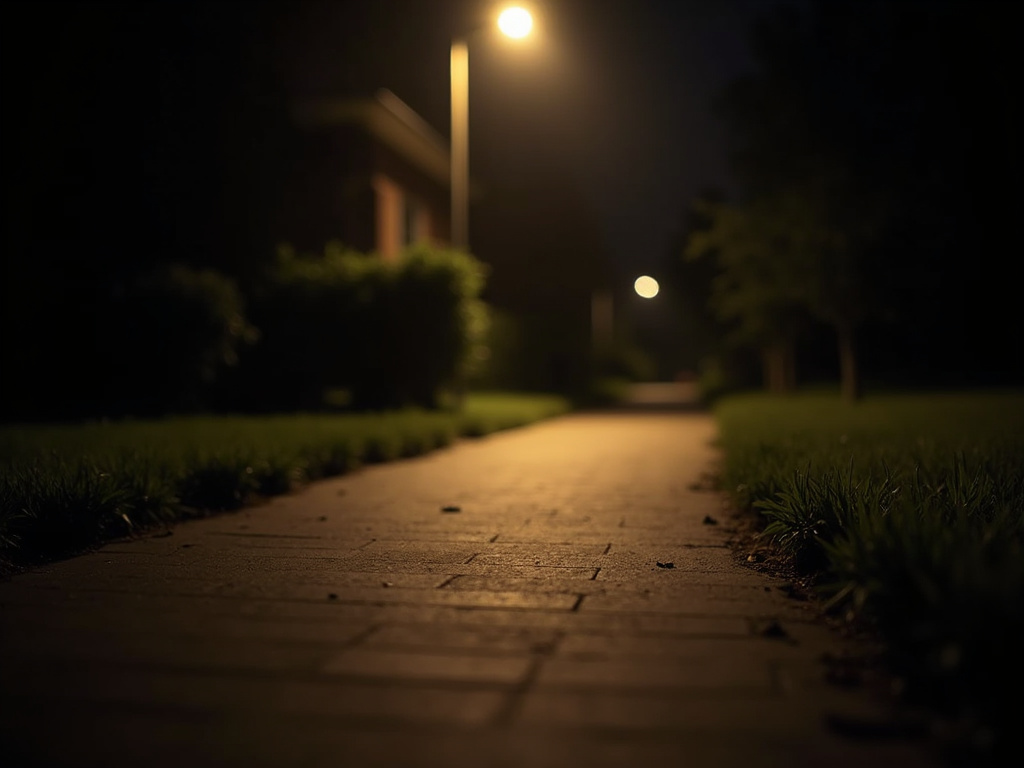 Lit pathway night — solar street lights