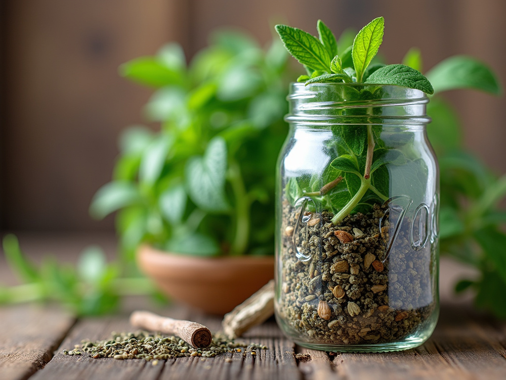 Mason jar herbs — cannabis tinctures
