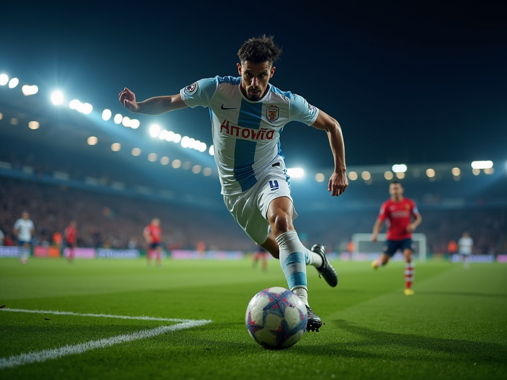 Night soccer match — sports field solar lighting