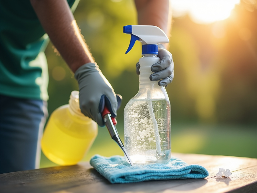 Outdoor light cleaning — all-in-one solar lights
