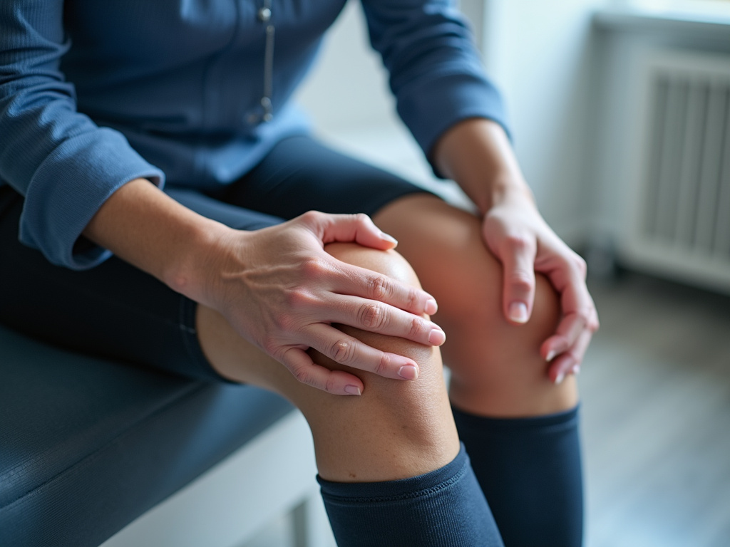 Patient knee treatment — cold laser therapy austin