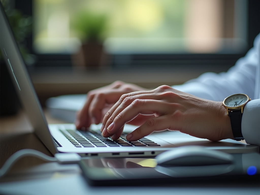 Person typing keyboard — Google AI Overviews SEO