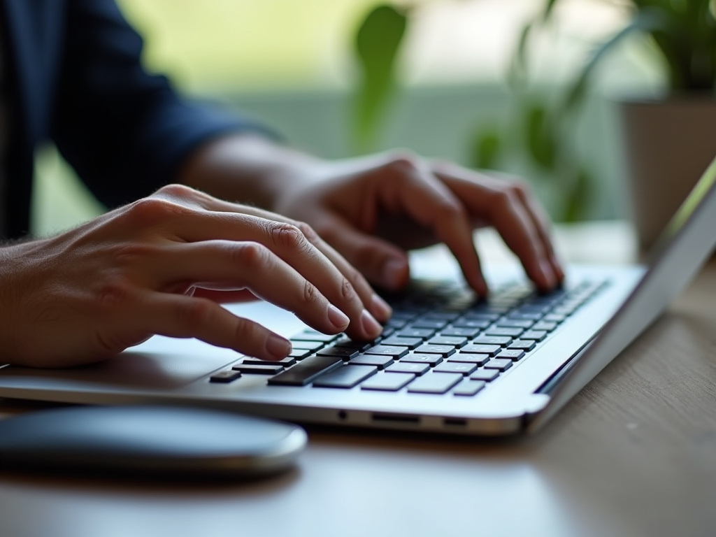 Person typing keyboard — Google AI Overviews SEO
