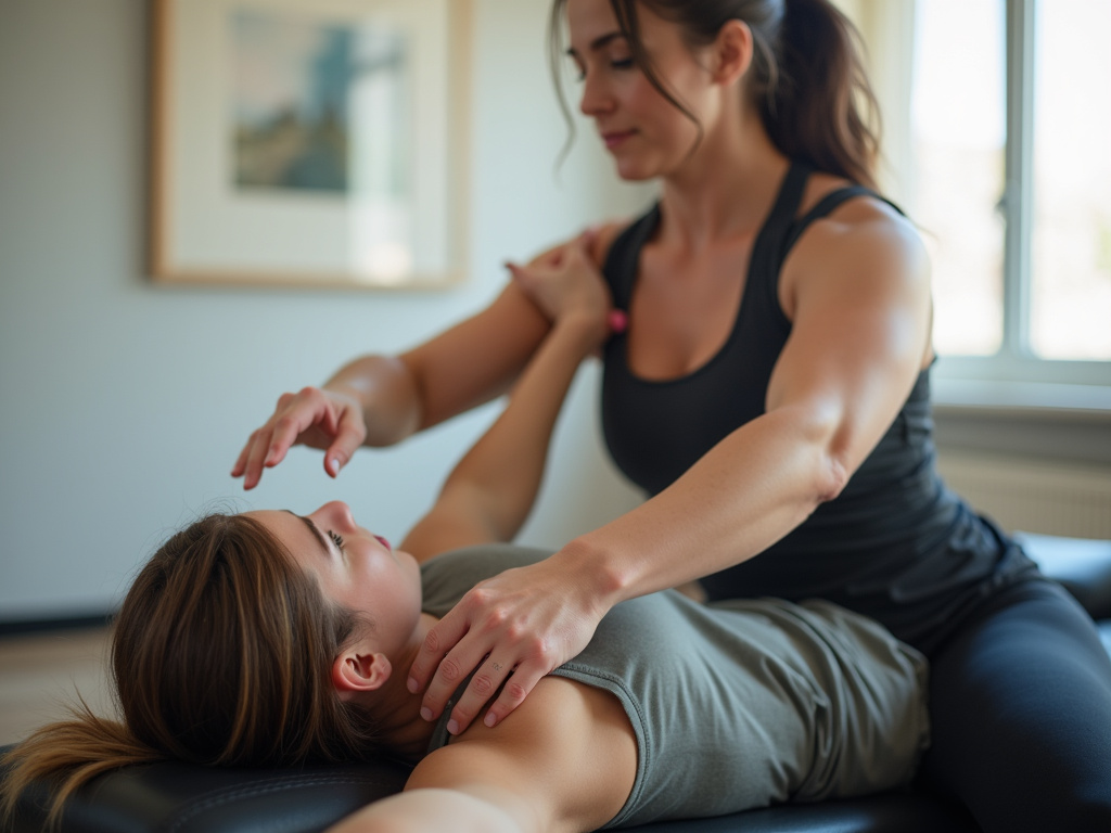 Physical therapy stretch — chiropractor austin