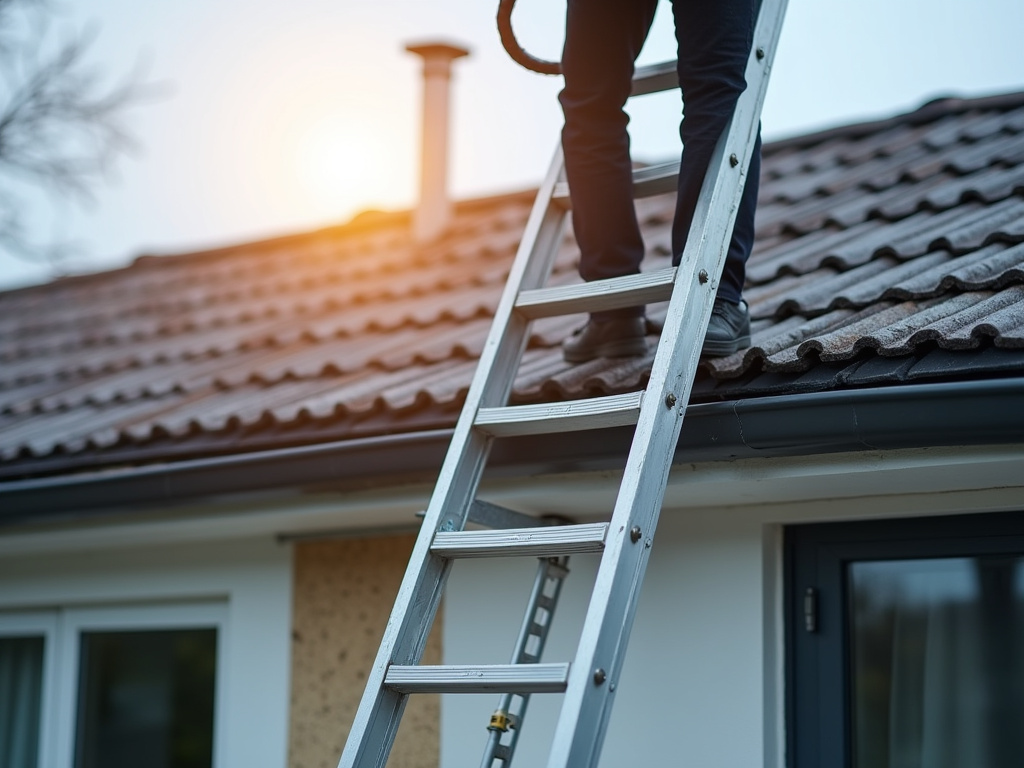 Roof inspection ladder — roofing dacula ga