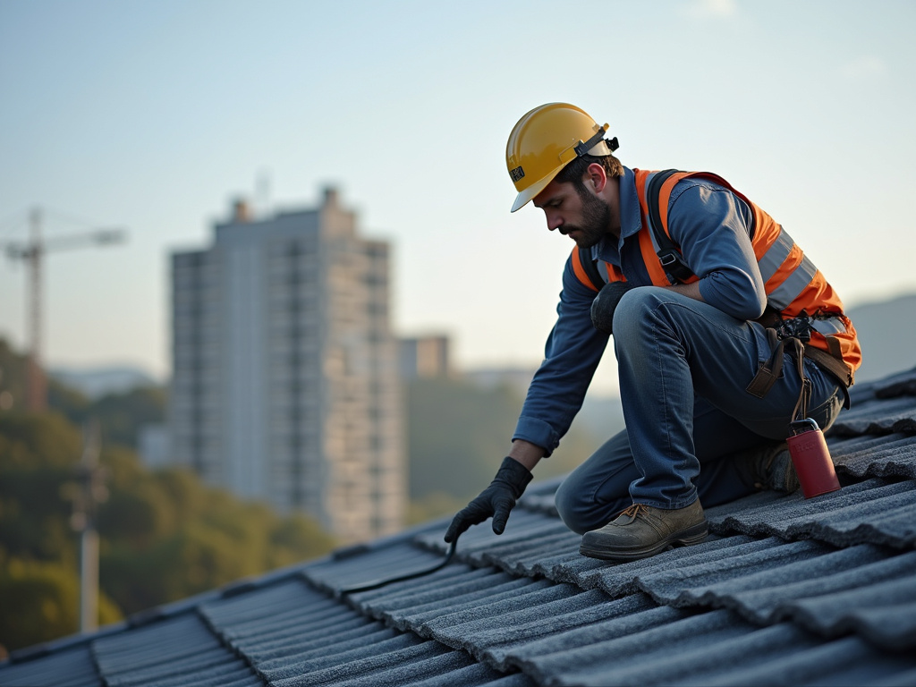 Roofer on rooftop — roof repair dacula ga