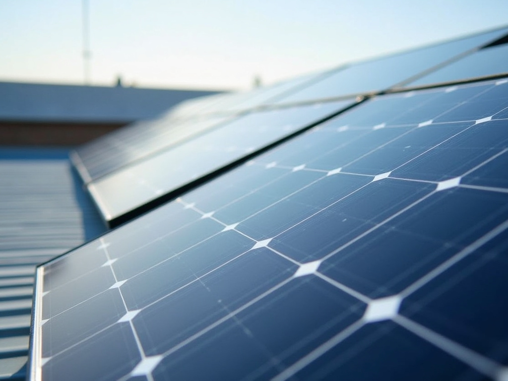 Rooftop solar panels — warehouse solar lighting