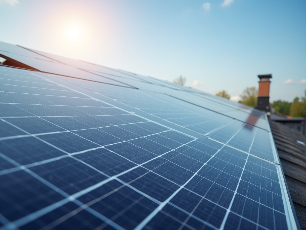 Rooftop solar panels โ warehouse solar lighting