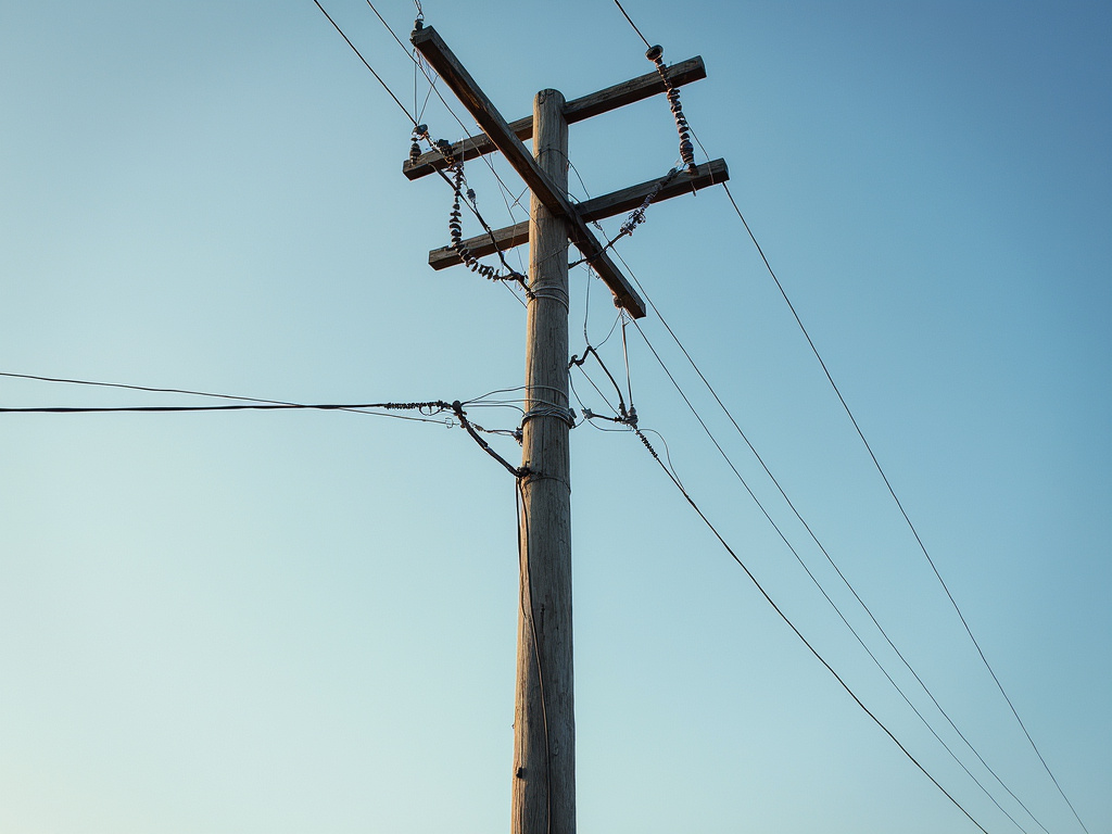 Rural utility pole — off-grid infrastructure lighting