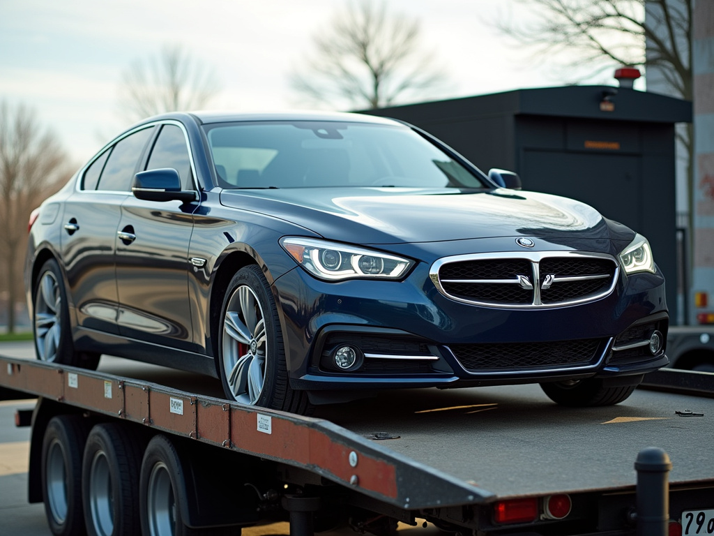 Sedan on flatbed — car shipping Tennessee