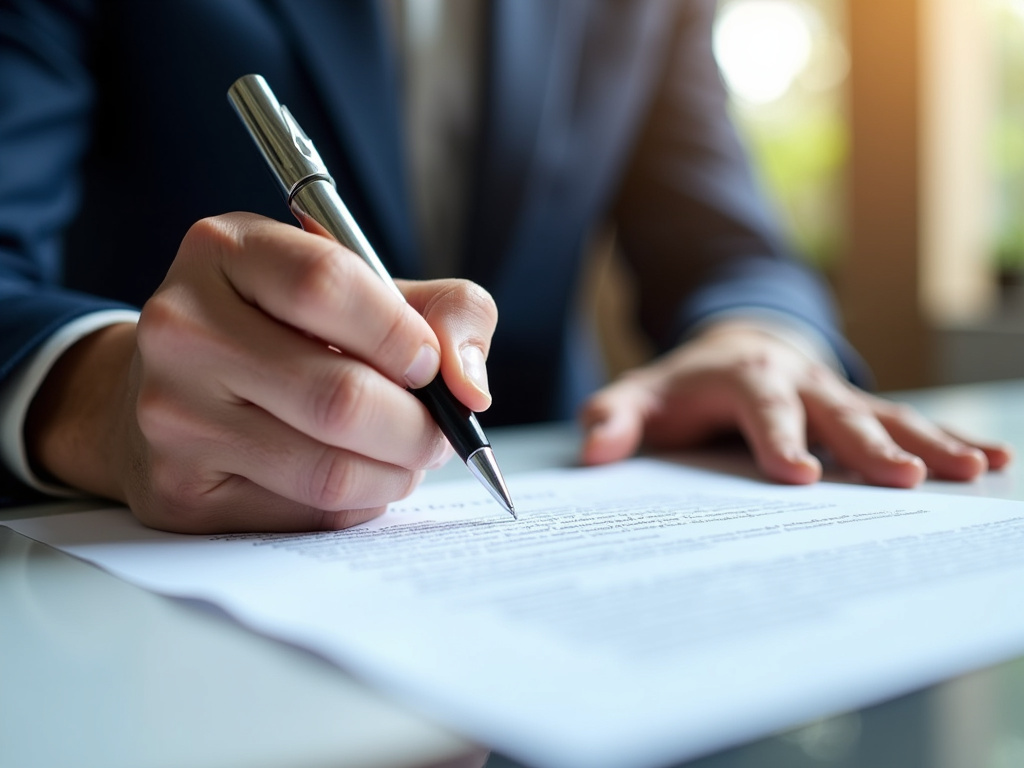 Signing a contract — Kansas title loans