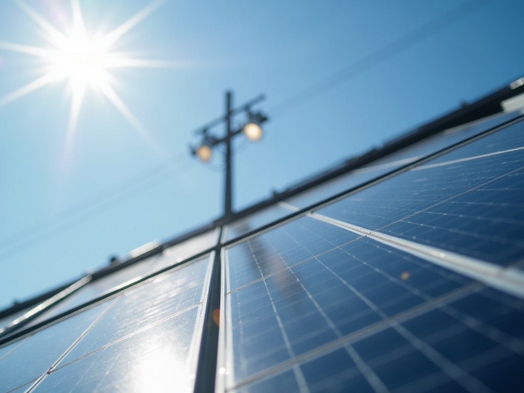 Solar panel pole — solar traffic light