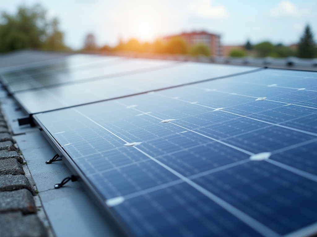 Solar rooftop panels — warehouse solar lighting