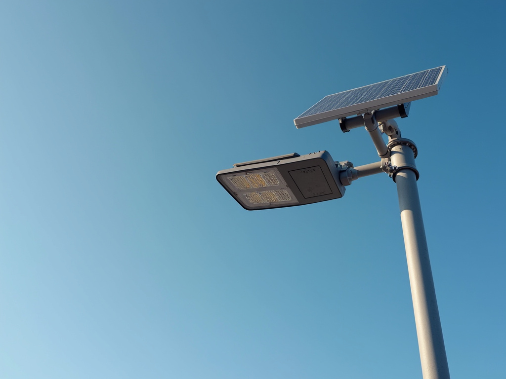 Solar streetlight pole — off-grid infrastructure lighting