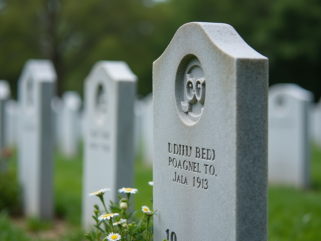 Stone memorial marker — solar monument light