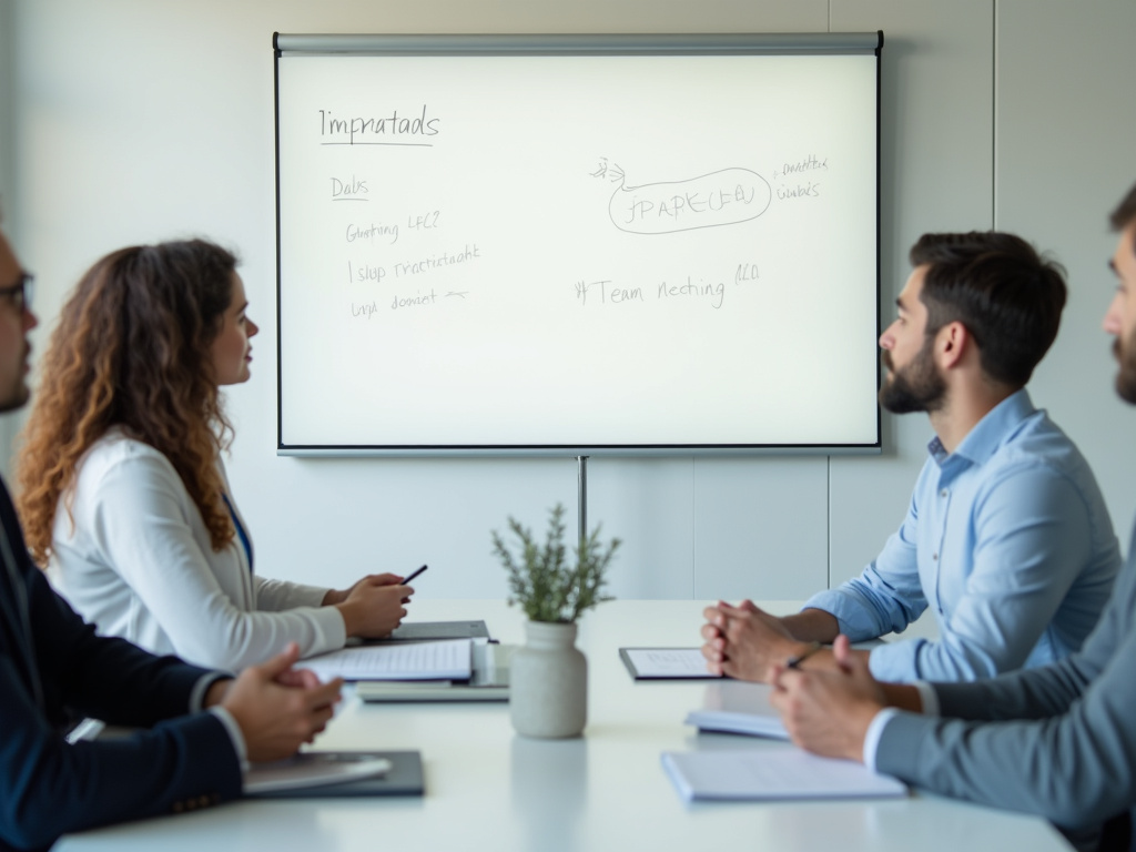 Team meeting whiteboard — BlckPanda case studies