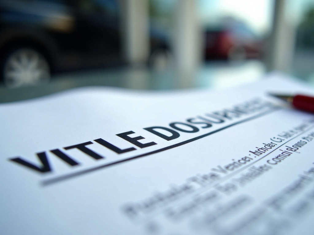 Vehicle title document — car title loans