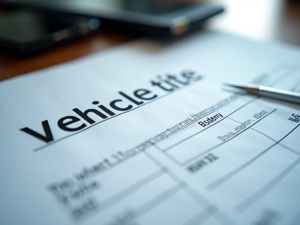 Vehicle title document — car title loans