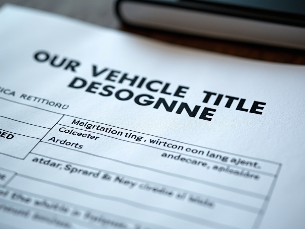 Vehicle title document — car title loans