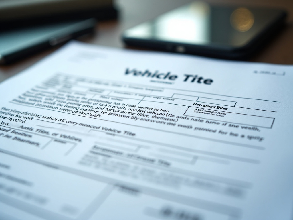 Vehicle title document — title loans washington