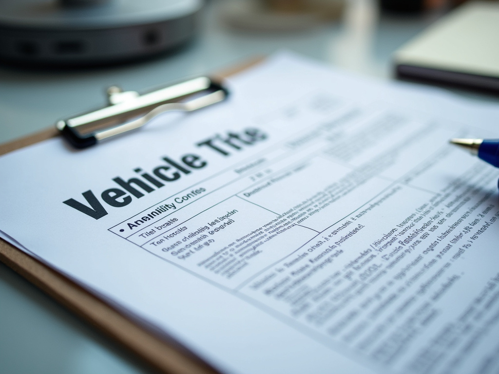 Vehicle title document — title loans washington