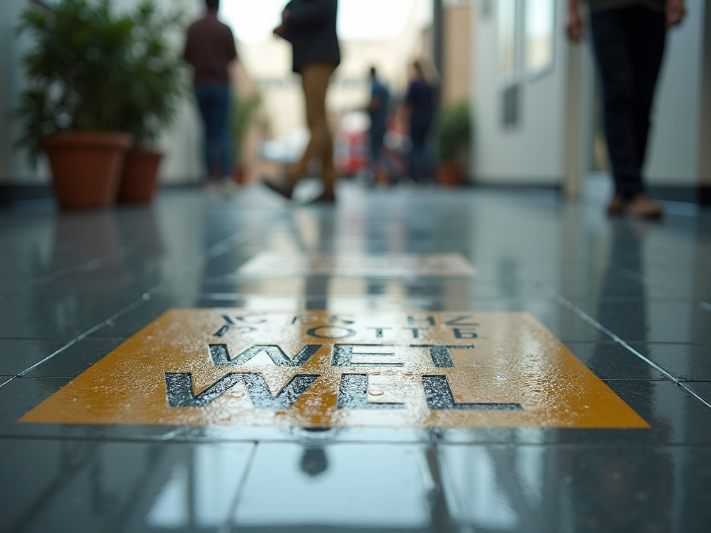 Wet floor sign — slip and fall lawyer phoenix