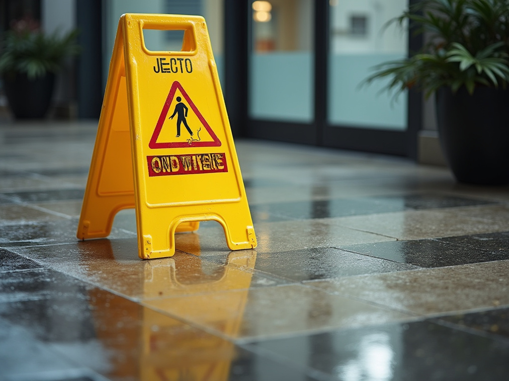 Wet floor sign — slip and fall lawyer phoenix