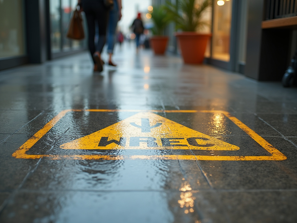 Wet floor sign — slip and fall lawyer phoenix