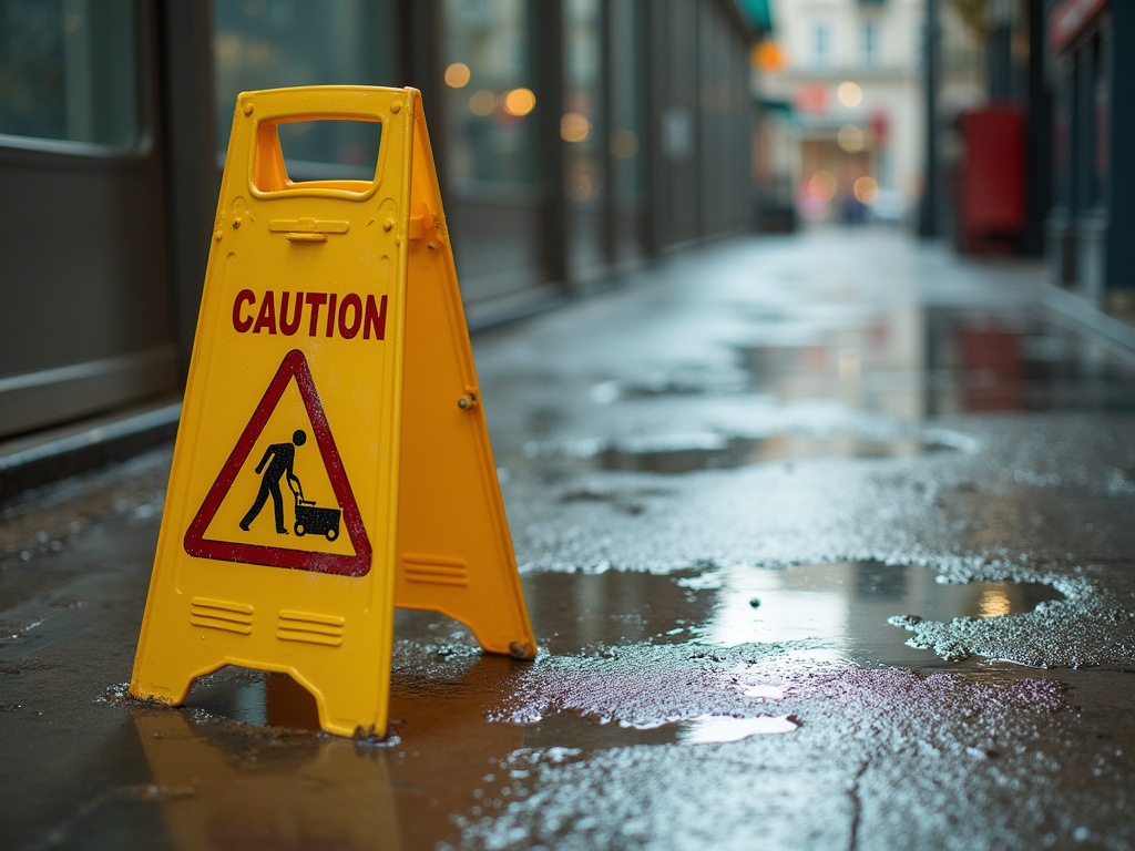 Wet floor sign — slip and fall lawyer phoenix