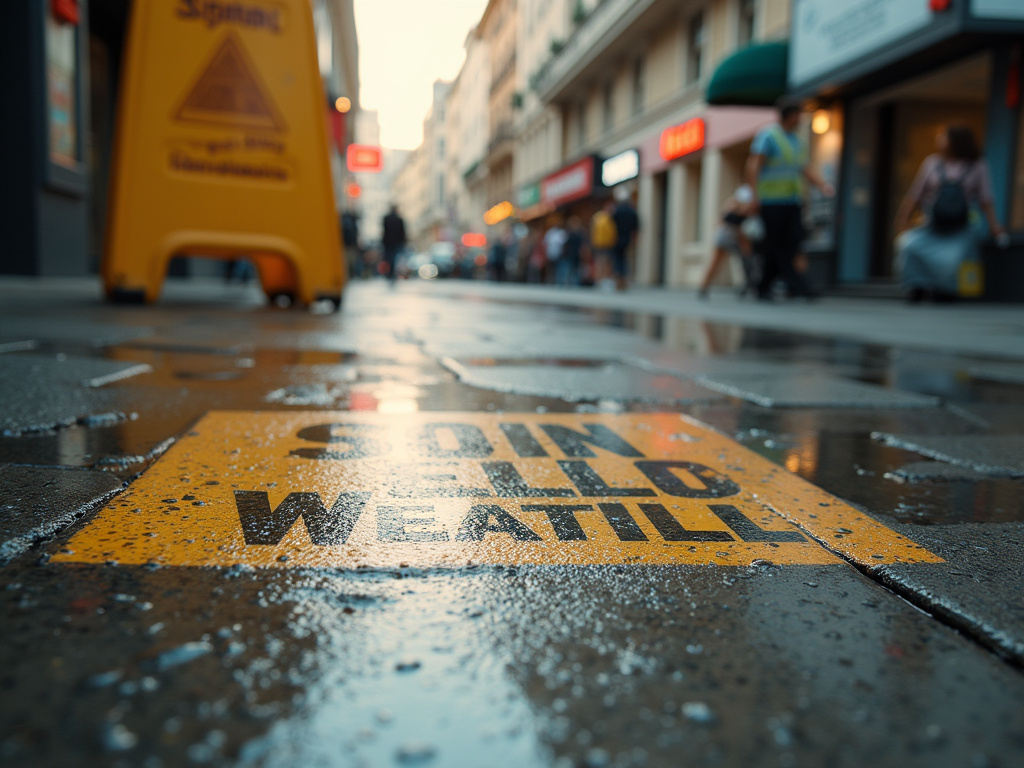 Wet floor sign — slip and fall lawyer phoenix